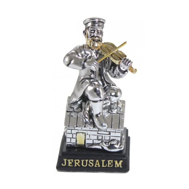 צלמית פולירזין כסף כנר על גג כנר על... | צלמיות